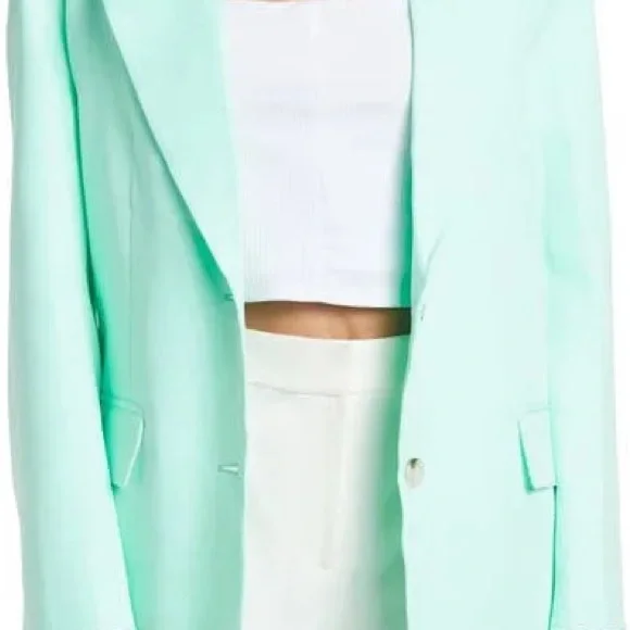 NWT Kira Walter Baker Mint Green Women's Blazer with buttons